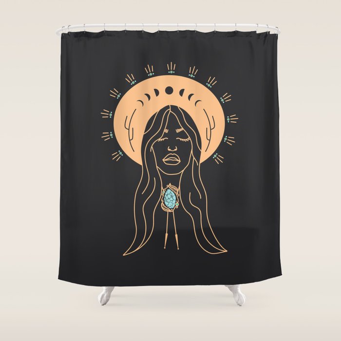 Desert Angel In Peach & Grey Shower Curtain