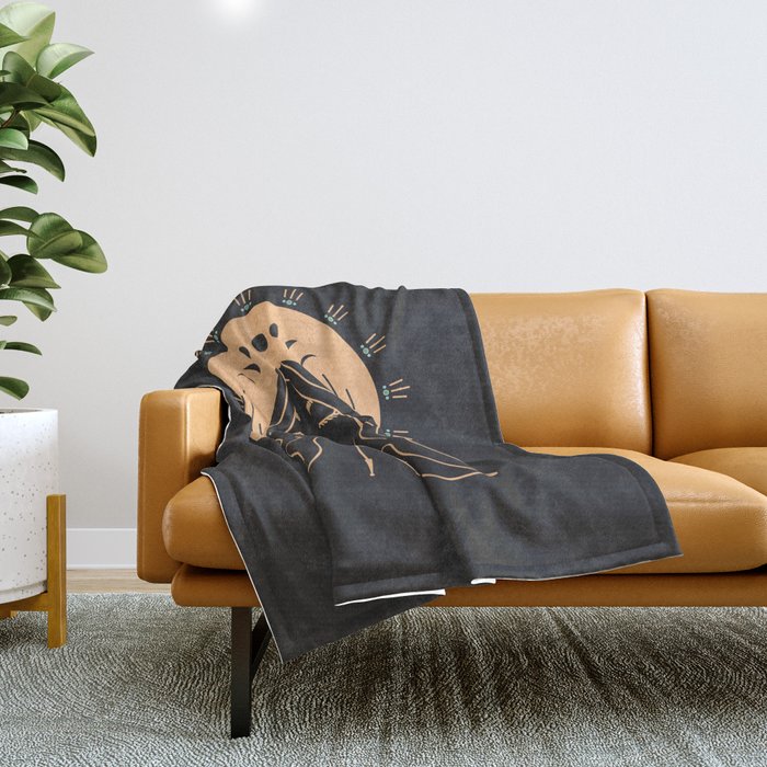 Desert Angel In Peach & Grey Throw Blanket