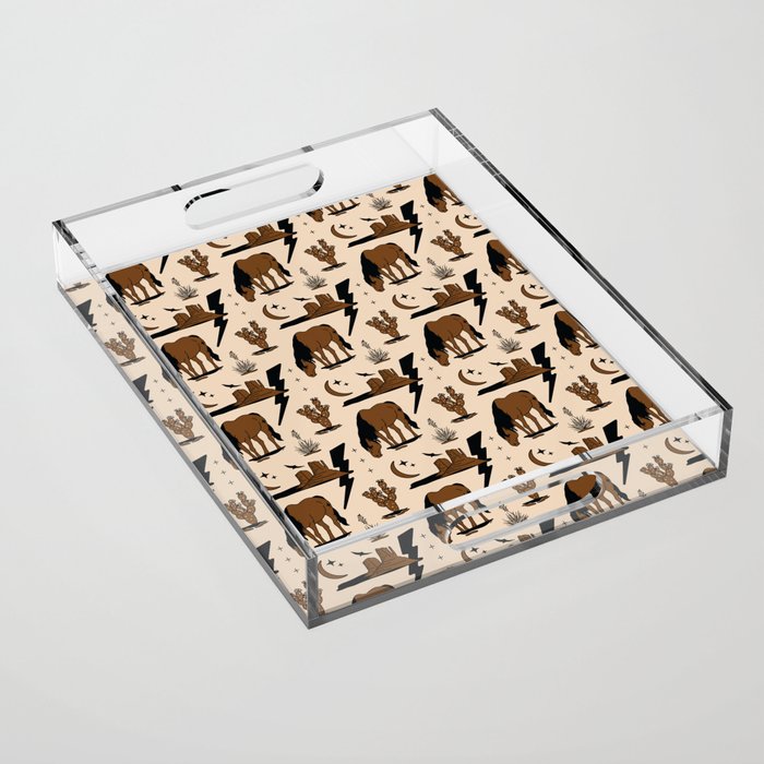 Electric Oasis - Black, Brown & Tan Acrylic Tray
