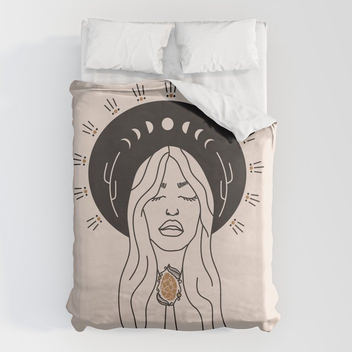 Desert Angel In Black & Cream Duvet Cover