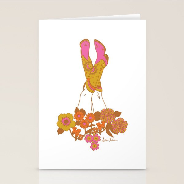 Love Stoned Cowboy Boots Stationery Card