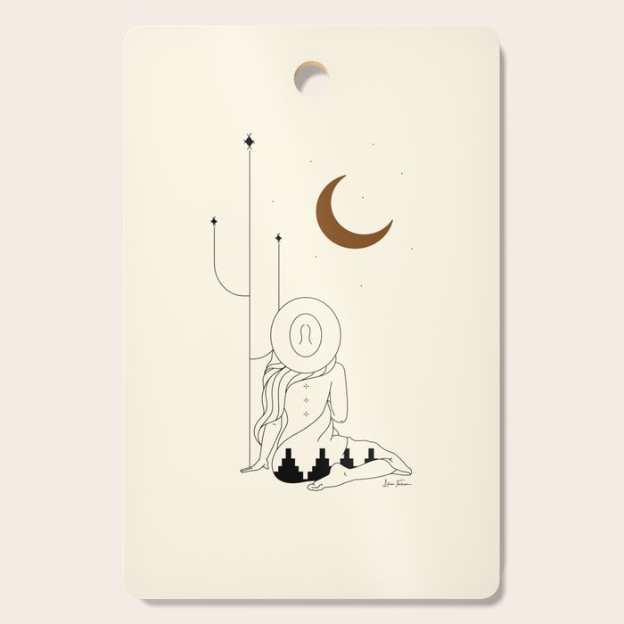 Talking To The Moon - Rustic Cutting Board