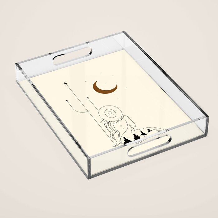 Talking To The Moon - Rustic Acrylic Tray