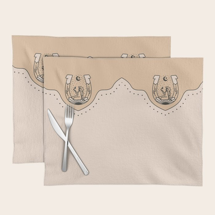 Good Fortune Gal - Neutral & Black Placemat