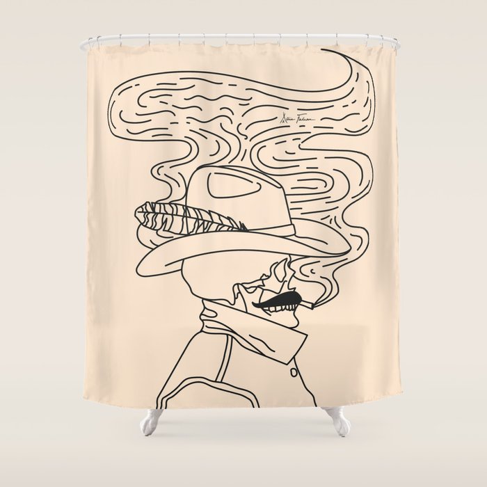 Love Or Die Tryin - Cowhand Black & Cream Shower Curtain