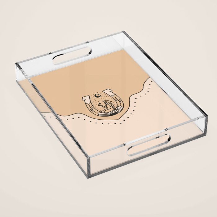Good Fortune Gal - Neutral & Black Acrylic Tray