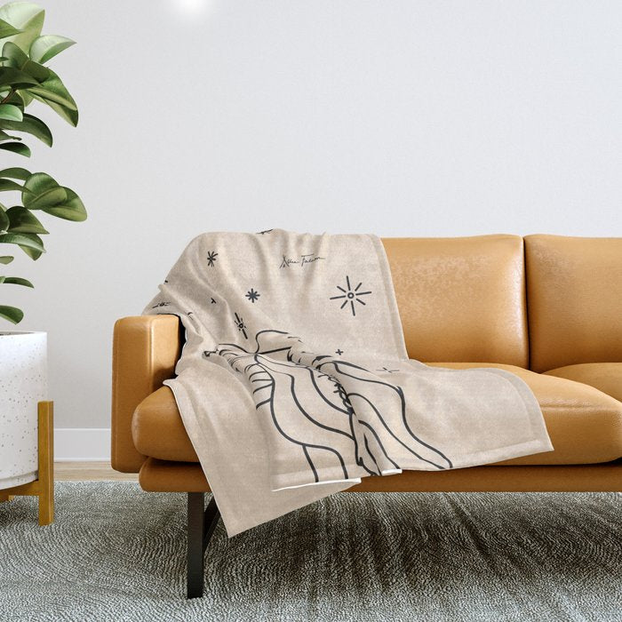 Love Or Die Tryin - Rhinestone Cowgirl Black & Cream Throw Blanket
