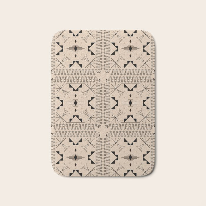 Lost Desert Tile - Black & Camel Bath Mat