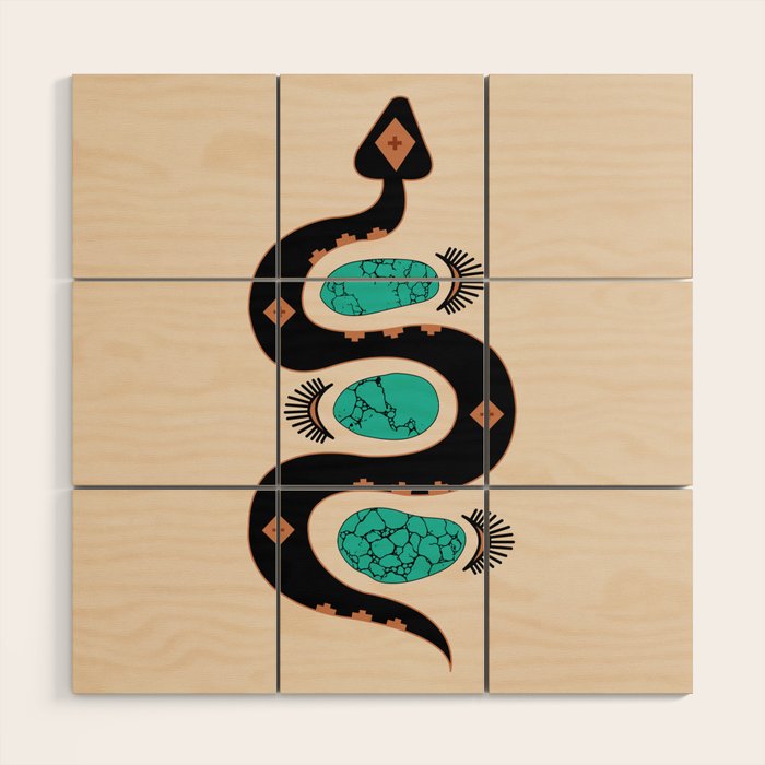 Southwestern Slither In Black Wood Wall Art