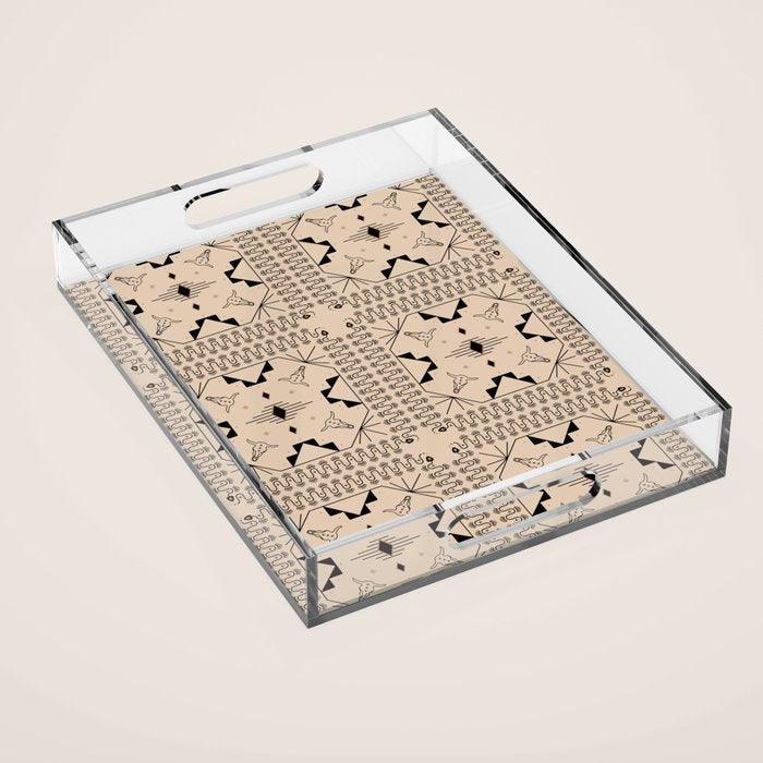Lost Desert Tile - Black & Camel Acrylic Tray
