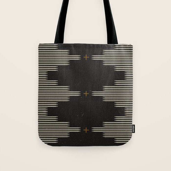 Southwestern Minimalist Black & White Tote Bag
