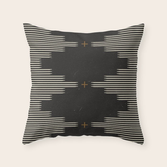 Southwestern Minimalist Black & White Throw Pillow