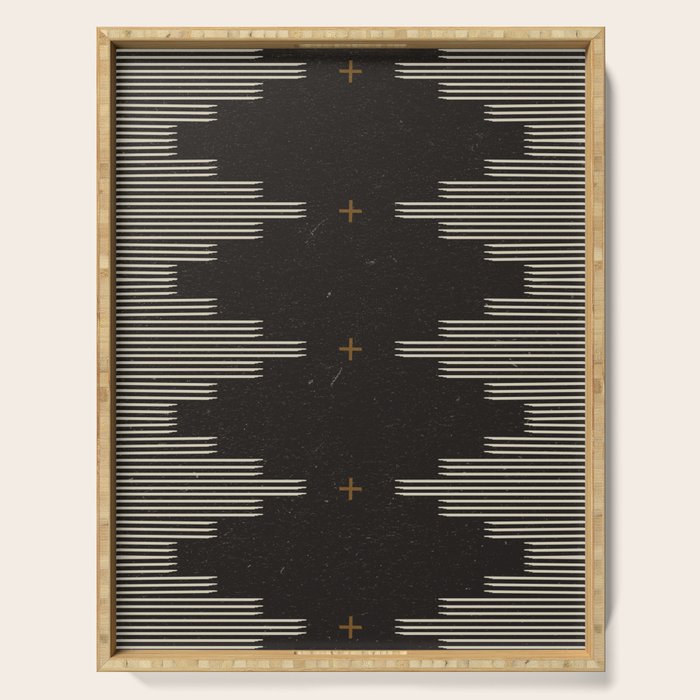 Southwestern Minimalist Black & White Serving Tray