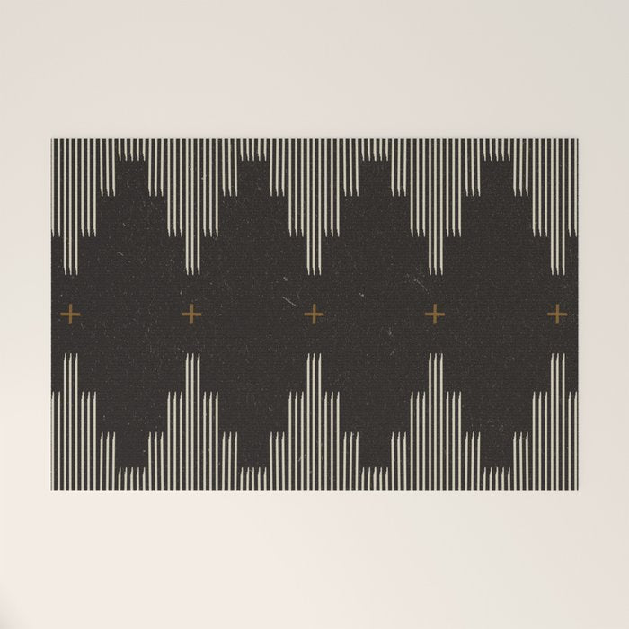 Southwestern Minimalist Black & White Welcome Mat
