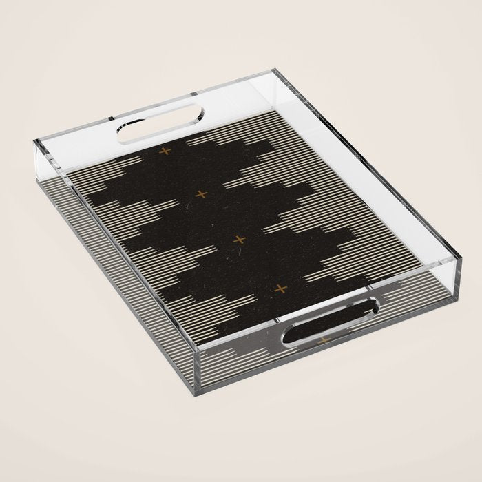 Southwestern Minimalist Black & White Acrylic Tray