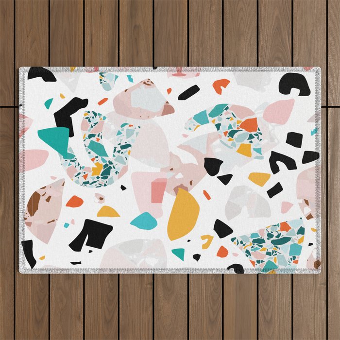 Mixed Mess I. / Collage, Terrazzo, Colorful Outdoor Rug