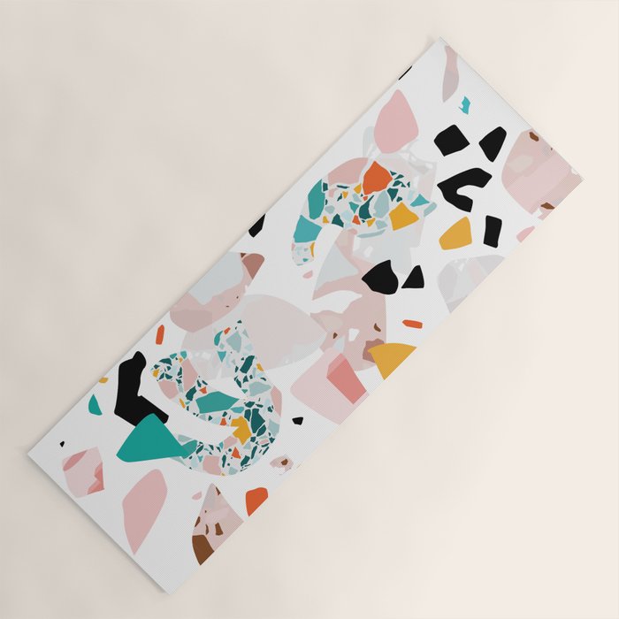 Mixed Mess I. / Collage, Terrazzo, Colorful Yoga Mat