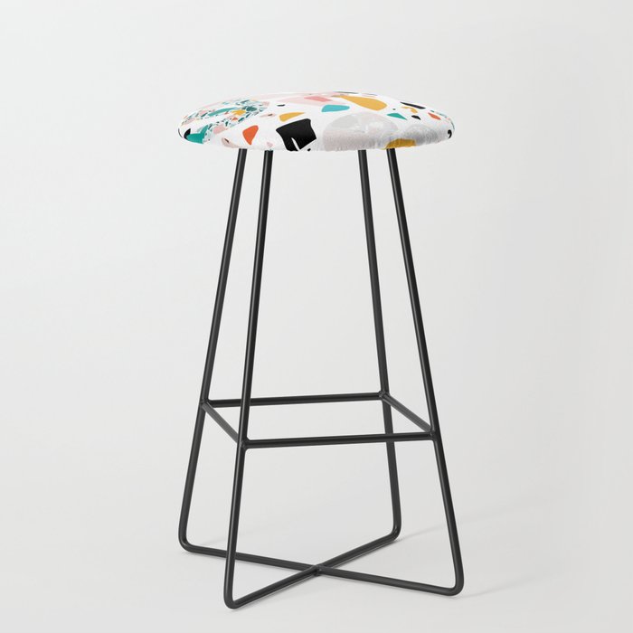 Mixed Mess I. / Collage, Terrazzo, Colorful Stool