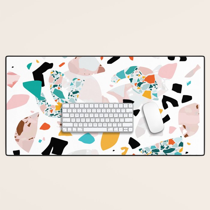 Mixed Mess I. / Collage, Terrazzo, Colorful Desk Mat