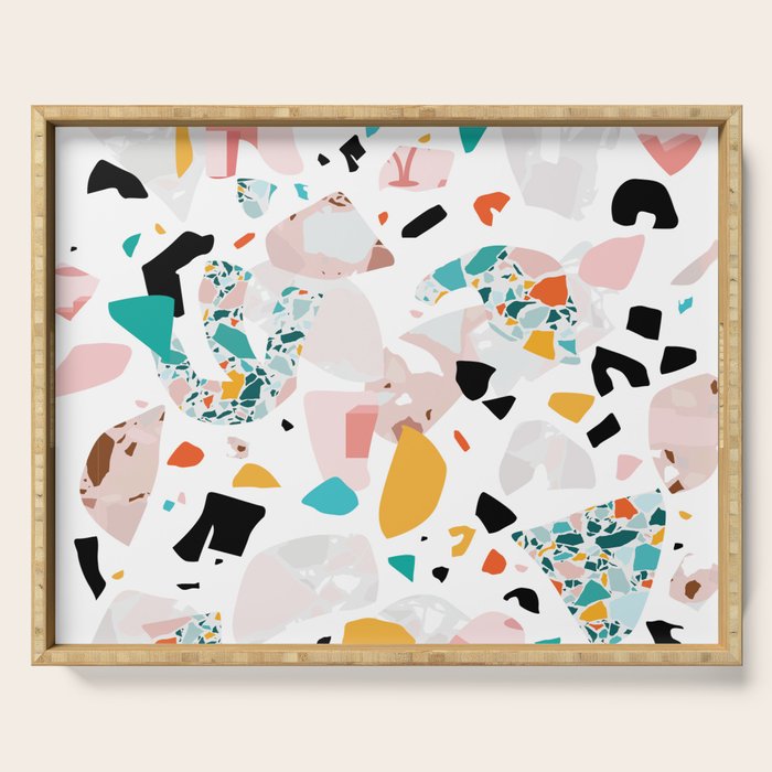 Mixed Mess I. / Collage, Terrazzo, Colorful Serving Tray