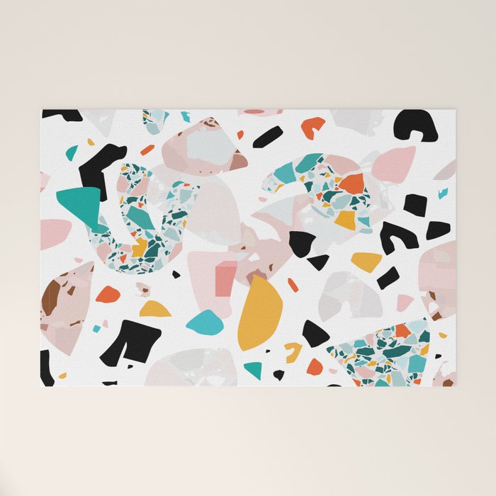 Mixed Mess I. / Collage, Terrazzo, Colorful Welcome Mat