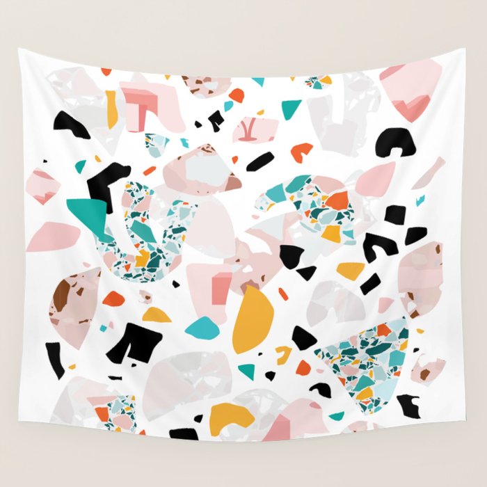 Mixed Mess I. / Collage, Terrazzo, Colorful Wall Tapestry