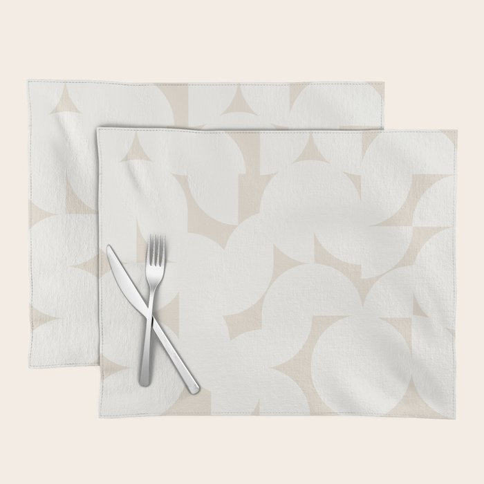 Contemporary Abstract Shapes - Neutral Off White Placemat