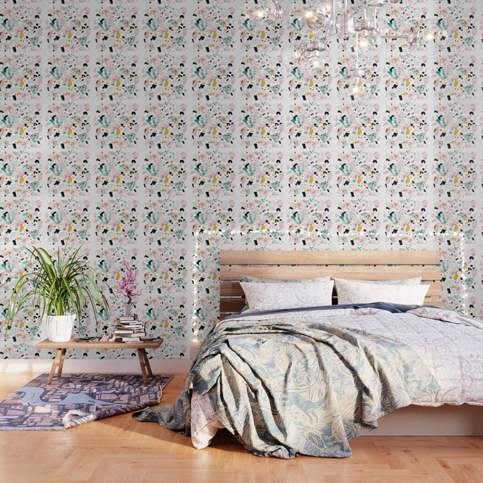 Mixed Mess I. / Collage, Terrazzo, Colorful Wallpaper