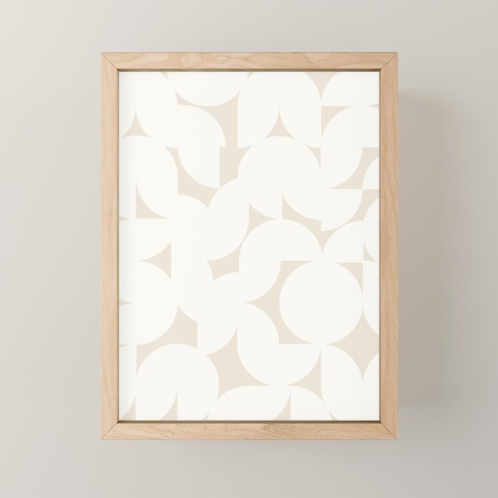 Contemporary Abstract Shapes - Neutral Off White Mini Art Print