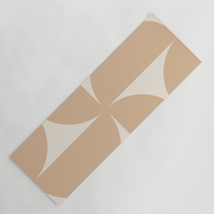 Bauhaus Mid Century Modern Geometric X Neutral Beige Yoga Mat