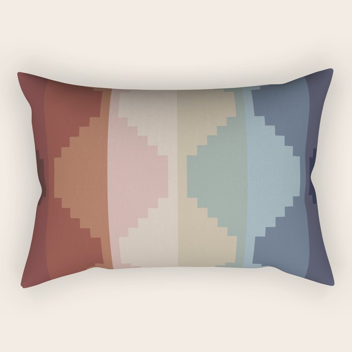 Geometric Aztec Pyramid Pattern Iii Rectangular Pillow