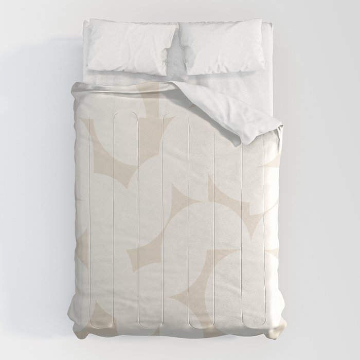 Contemporary Abstract Shapes - Neutral Off White Comforter