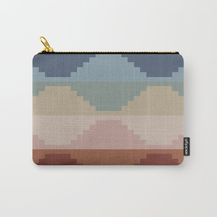 Geometric Aztec Pyramid Pattern Iii Carry All Pouch