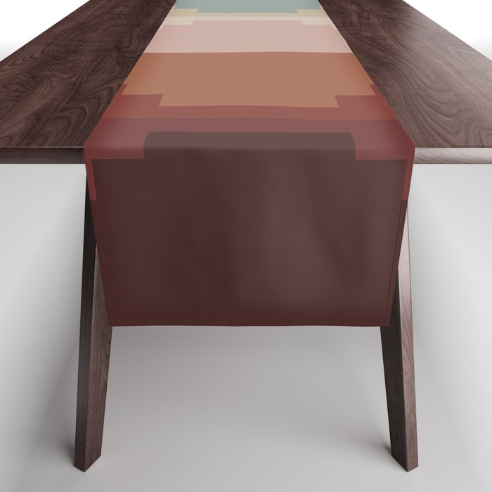 Geometric Aztec Pyramid Pattern Iii Table Runner