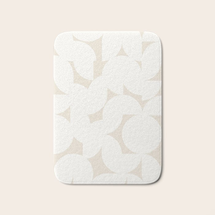 Contemporary Abstract Shapes - Neutral Off White Bath Mat