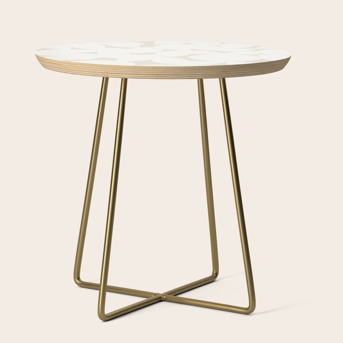 Contemporary Abstract Shapes - Neutral Off White Side Table