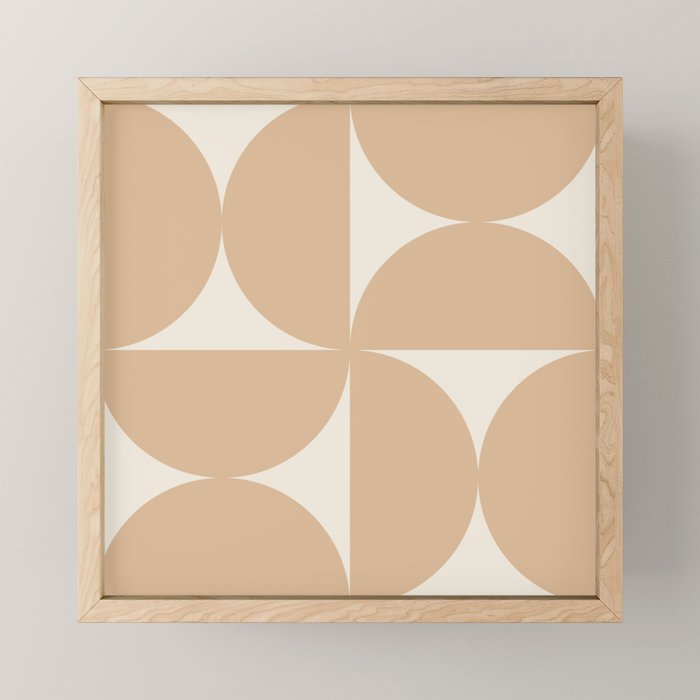 Bauhaus Mid Century Modern Geometric X Neutral Beige Mini Art Print