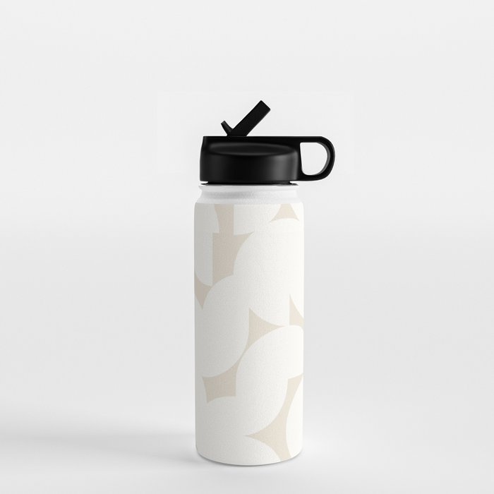 Contemporary Abstract Shapes - Neutral Off White Water Bottle