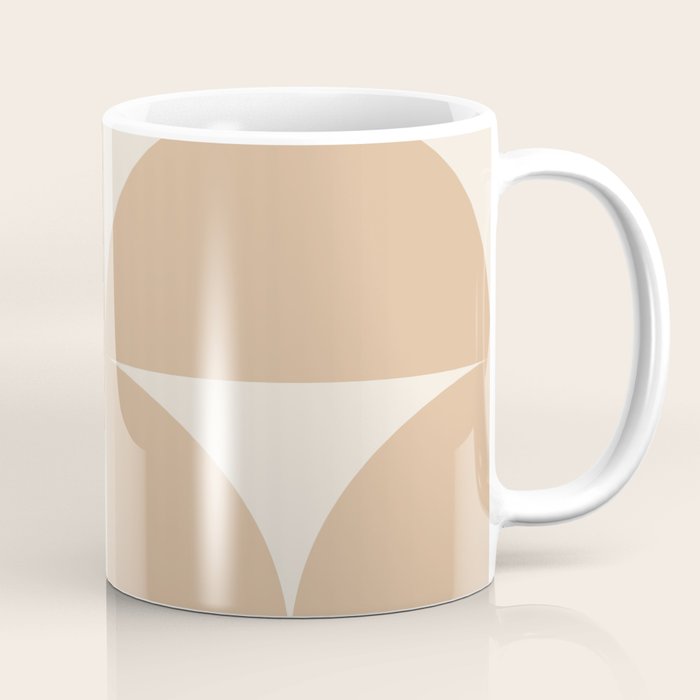 Bauhaus Mid Century Modern Geometric X Neutral Beige Coffee Mug