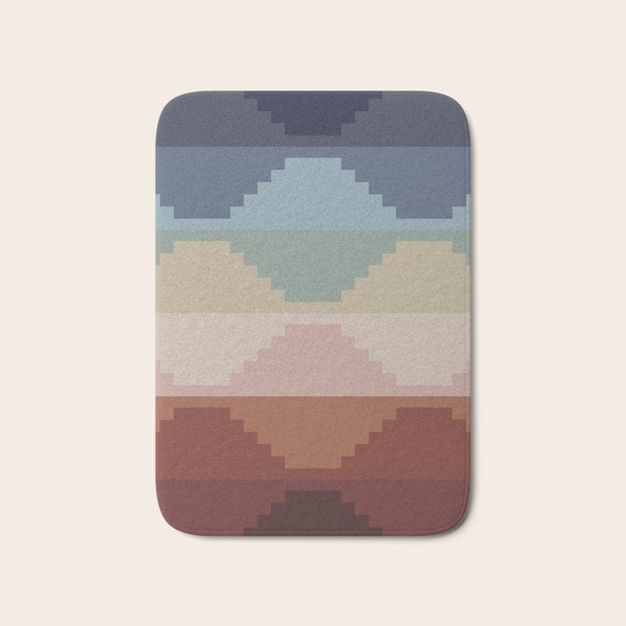 Geometric Aztec Pyramid Pattern Iii Bath Mat