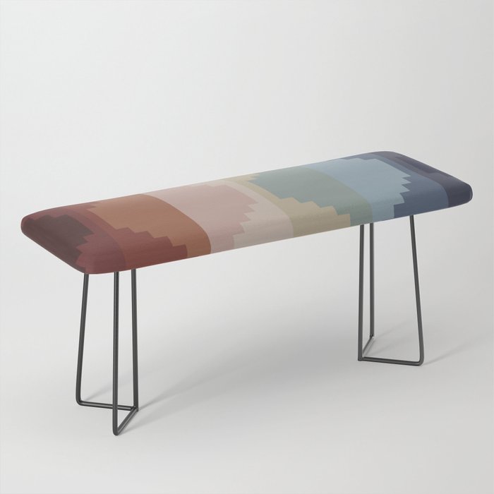 Geometric Aztec Pyramid Pattern Iii Bench
