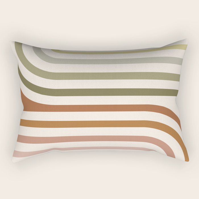 Bold Curvature Stripes I Rectangular Pillow