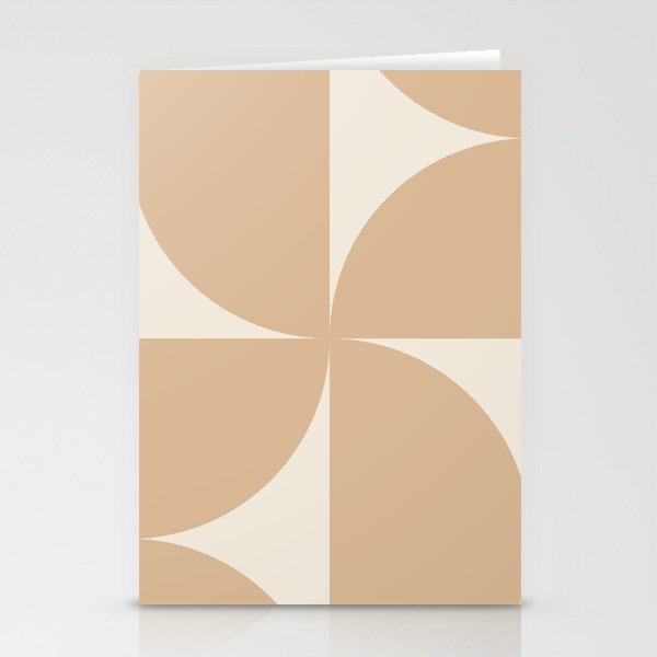 Bauhaus Mid Century Modern Geometric X Neutral Beige Stationery Card