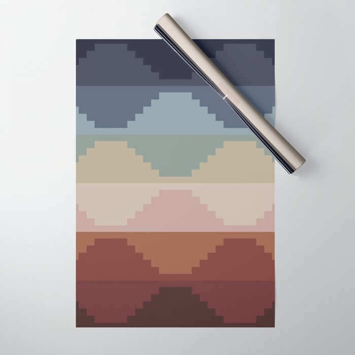 Geometric Aztec Pyramid Pattern Iii Wrapping Paper