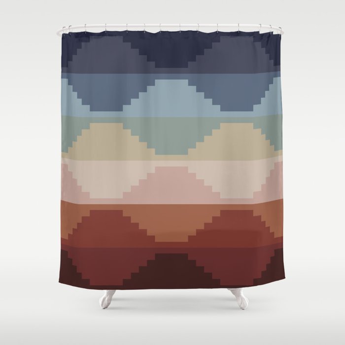 Geometric Aztec Pyramid Pattern Iii Shower Curtain