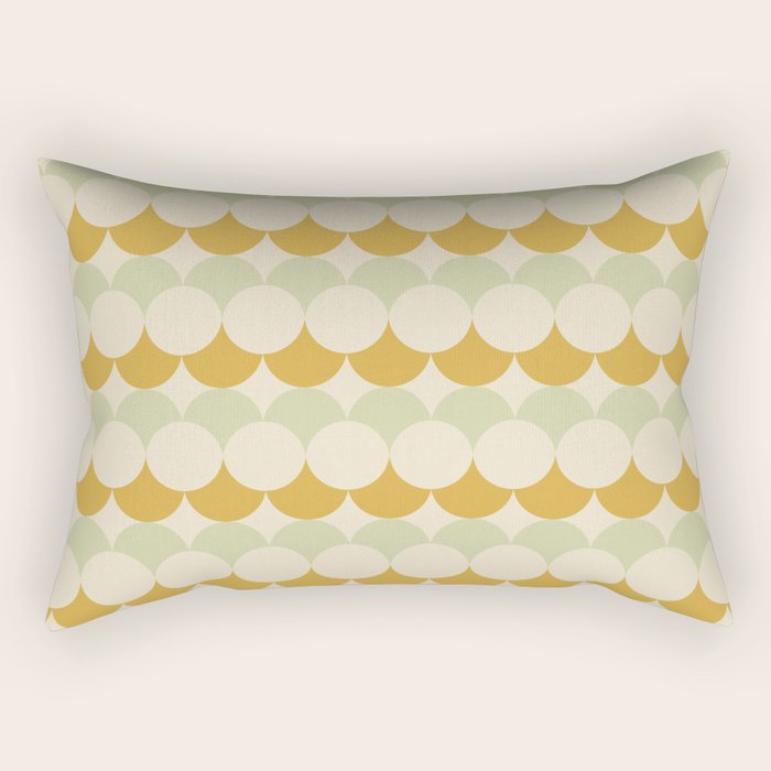 Retro Circular Pattern Iii Rectangular Pillow