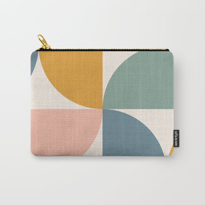Bauhaus Mid Century Modern Geometric Ii Natural Pastel Carry All Pouch