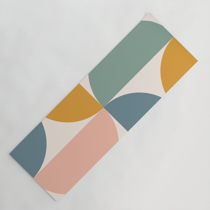Bauhaus Mid Century Modern Geometric Ii Natural Pastel Yoga Mat