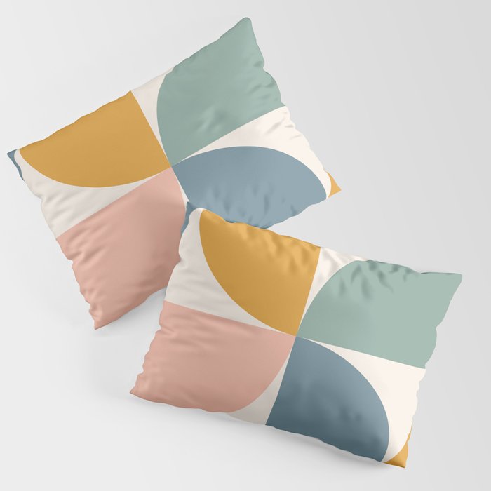 Bauhaus Mid Century Modern Geometric Ii Natural Pastel Pillow Sham
