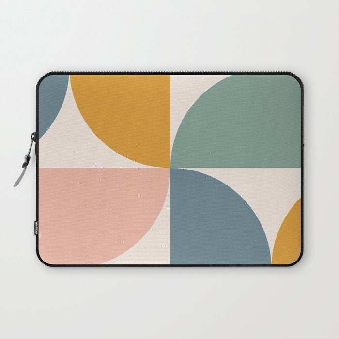 Bauhaus Mid Century Modern Geometric Ii Natural Pastel Laptop Sleeve